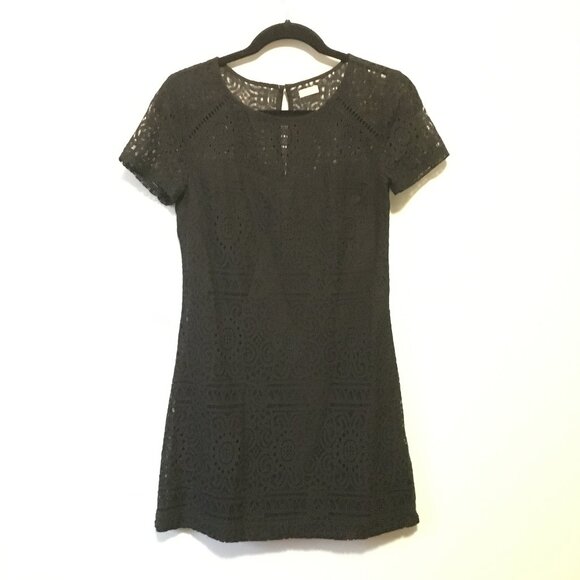 Hollister Abercrombie Gothic Black Lace Bilayer Punk Goth Dress - Picture 2 of 16